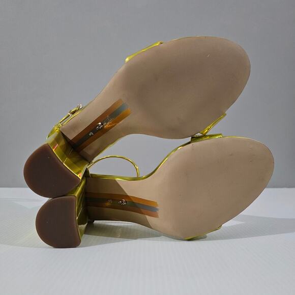 Sam Edelman Yaro Block Heel Sandal Womens 8 Metallic Gold Evening Wedding Party - Picture 11 of 13